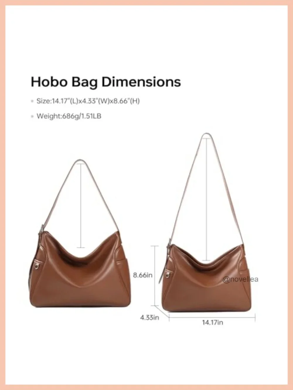 Faux Leather Hobo Tote Bag Women Crossbody Shoulder Work Handbag